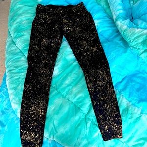 black and gold workout pants